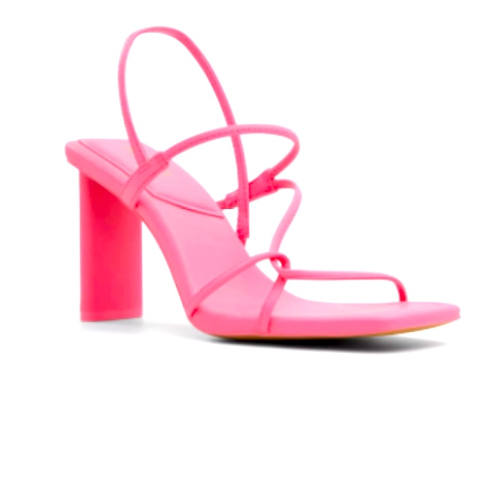 Strappy Pink Heeled Sandals